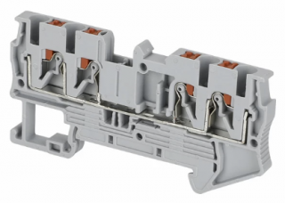 Złączka szynowa 4 polowa PT 2.5 QUATTRO gray na DIN