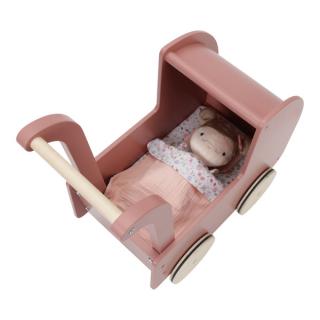Drewniany wózek dla lalek z lalką FSC