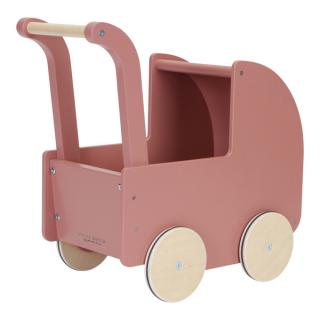 Drewniany wózek dla lalek z pościelą FSC
