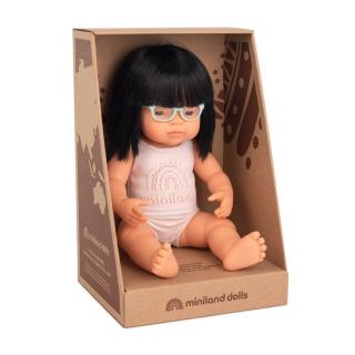 Lalka dziewczynka Azjatka z okularami 38cm