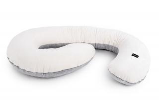Poduszka dla kobiet w ciąży Minky kremowo-szara