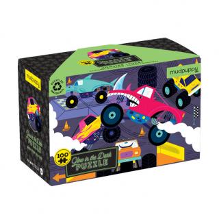 Puzzle świecące w ciemności Monster trucki 100 elementów