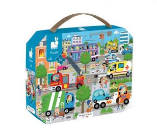 Puzzle w walizce Miasto 36 elementów 4+ Made in France