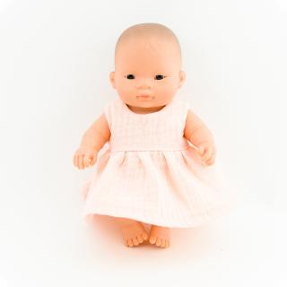 Sukienka muślinowa brzoskwiniowa Miniland 21 cm