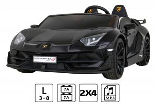 Zjawiskowe Duże Sportowe Lamborghini SVJ Aventador Czarny Funkcja DRIFT do 60kg