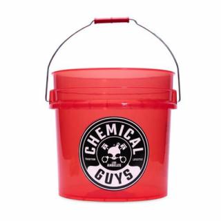 Chemical Guys Transparent Red Carwash Bucket 19L - wiadro detailingowe