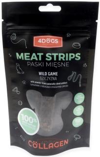 4 Dogs Original Przysmaki Meat Strips Paski Mięsne z dziczyzną dla psa op. 100g