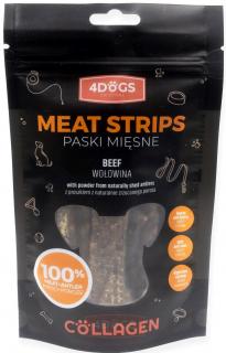 4 Dogs Original Przysmaki Meat Strips Paski Mięsne z wołowiną dla psa op. 100g WYPRZEDAŻ