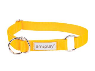 Amiplay Obroża półzaciskowa Samba dla psa rozm. XL (40-60cm) kolor żółty WYPRZEDAŻ