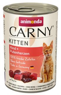 Animonda Carny Kitten Wołowina i serca indyka Mokra Karma dla kociąt op. 400g