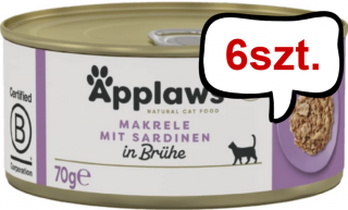 Applaws Natural Cat Food Makrela z sardynkami Mokra Karma dla kota op. 70g PUSZKA Pakiet 6szt.