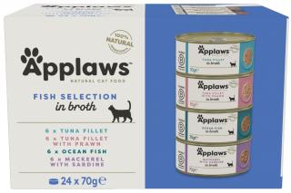 Applaws Natural Cat Food Multipack FISH in broth Mokra Karma dla kota op. 12x70g (puszki)