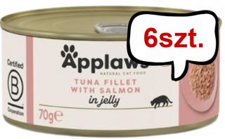 Applaws Natural Cat Food Tuńczyk z łososiem w galarecie Mokra Karma dla kota op. 70g PUSZKA Pakiet 6szt.