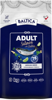 Baltica Excellent Hypoallergenic Adult Medium Salmon with Rabbit Sucha Karma dla psa op. 9kg [Data ważności: 07.06.2025]