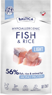 Baltica Hypoallergenic Light Adult Medium FishRice Sucha karma dla psa op. 3kg