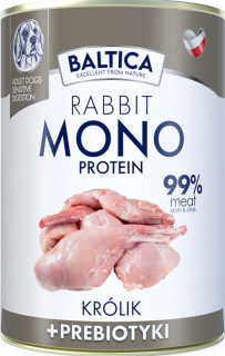 Baltica Monoprotein Adult Królik z prebiotykami Mokra Karma dla psa op. 400g