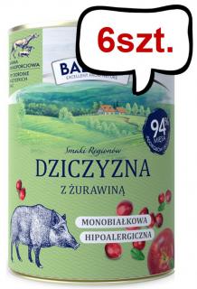 Baltica Smaki Regionów Adult Dziczyzna z żurawiną Mokra Karma dla psa op. 400g Pakiet 6szt.