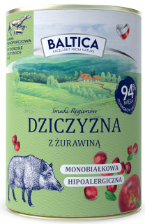 Baltica Smaki Regionów Adult Dziczyzna z żurawiną Mokra Karma dla psa op. 400g