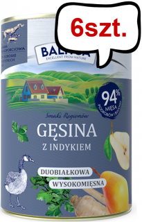 Baltica Smaki Regionów Adult Gęsina z Indykiem Mokra Karma dla psa op. 400g Pakiet 6szt.