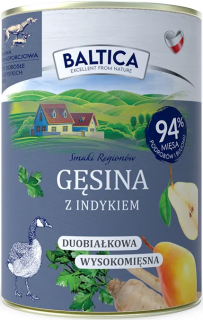 Baltica Smaki Regionów Adult Gęsina z Indykiem Mokra Karma dla psa op. 400g