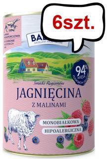 Baltica Smaki Regionów Adult Jagnięcina z malinami Mokra Karma dla psa op. 400g Pakiet 6szt.