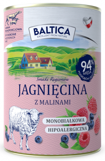 Baltica Smaki Regionów Adult Jagnięcina z malinami Mokra Karma dla psa op. 400g