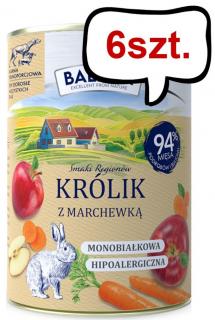 Baltica Smaki Regionów Adult Królik z marchewką Mokra Karma dla psa op. 400g Pakiet 6szt.