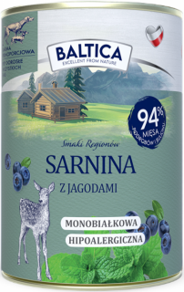 Baltica Smaki Regionów Adult Sarnina z Jagodami Mokra Karma dla psa op. 400g