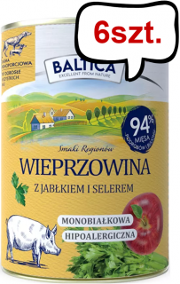 Baltica Smaki Regionów Adult Wieprzowina z Jabłkiem Mokra Karma dla psa op. 400g Pakiet 6szt.