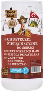 Barry King Chusteczki pielęgnacyjne do sierści dla psa i kota op. 70szt nr kat. 14021