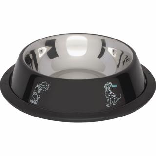 Barry King Miska metalowa na gumie dla psa poj. 0.7l kolor czarny nr kat. 18272 WYPRZEDAŻ