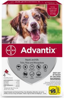 Bayer Advantix Krople na kleszcze i pchły dla psa 10-25kg op. 2.5ml (4 pipety)