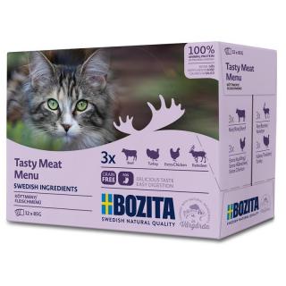 Bozita Adult Tasty Meat Menu w sosie Mokra Karma dla kota op. 12x85g + 12x85g GRATIS