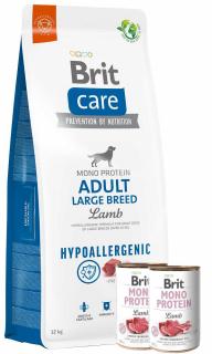 Brit Care Hypoallergenic Adult Large Breed Lamb Sucha Karma dla psa op. 12kg+ Brit Care Mono LambRice 2x400g GRATIS