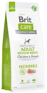 Brit Care Sustainable Adult Medium Breed ChickenInsect Sucha Karma dla psa op. 12kg [Data ważności: 10.06.2024r.] WYPRZEDAŻ