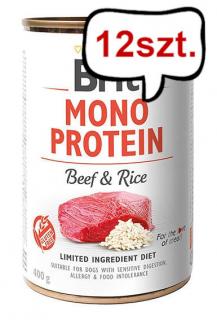 Brit Mono Protein Adult BeefRice Mokra Karma dla psa op. 400g Pakiet 12szt.
