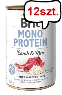 Brit Mono Protein Adult LambRice Mokra Karma dla psa op. 400g Pakiet 12szt.