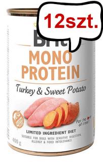 Brit Mono Protein Adult TurkeySweet Potato Mokra Karma dla psa op. 400g Pakiet 12szt.