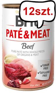 Brit PateMeat Adult Beef Mokra Karma dla psa op. 400g Pakiet 12szt.