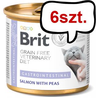 Brit Veterinary Diet Gastrointestinal SalmonPea Mokra Karma dla kota op. 200g Pakiet 6szt.