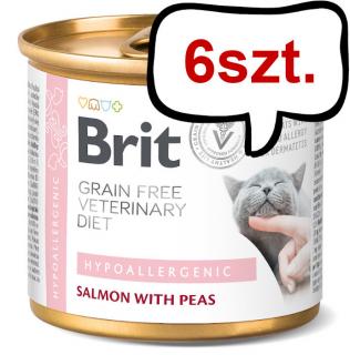 Brit Veterinary Diet Hypoallergenic SalmonPea Mokra Karma dla kota op. 200g Pakiet 6szt.