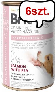 Brit Veterinary Diet Hypoallergenic SalmonPea Mokra Karma dla psa op. 400g Pakiet 6szt.