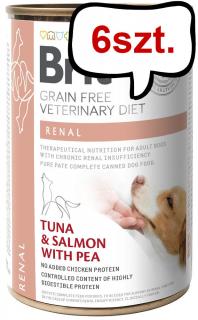 Brit Veterinary Diet Renal TunaSalmonPea Mokra Karma dla psa op. 400g Pakiet 6szt.