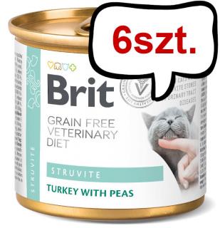 Brit Veterinary Diet Struvite TurkeyPea Mokra Karma dla kota op. 200g Pakiet 6szt.