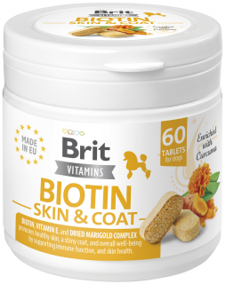 Brit Vitamins Biotin SkinCoat Wsparcie Skóry i Sierści dla psa op. 60szt.