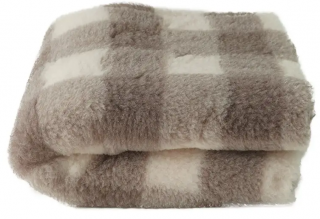 BUBA Pet Dry Bed Legowisko antypoślizgowe beżowe w kratkę 150x100 nr A223 WYPRZEDAŻ