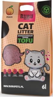 Bubu Pets Żwirek Biodegradowalny Tofu brzoskwiniowy dla kota poj. 6l