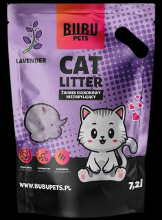 Bubu Pets Żwirek Silikonowy lawenda dla kota poj. 7.2l WYPRZEDAŻ