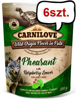 Carnilove Adult PheasantRaspberry Leaves Mokra Karma dla psa op. 300g Pakiet 6szt. SASZETKA