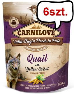 Carnilove Adult QuailYellow Carrot Mokra Karma dla psa op. 300g Pakiet 6szt. SASZETKA